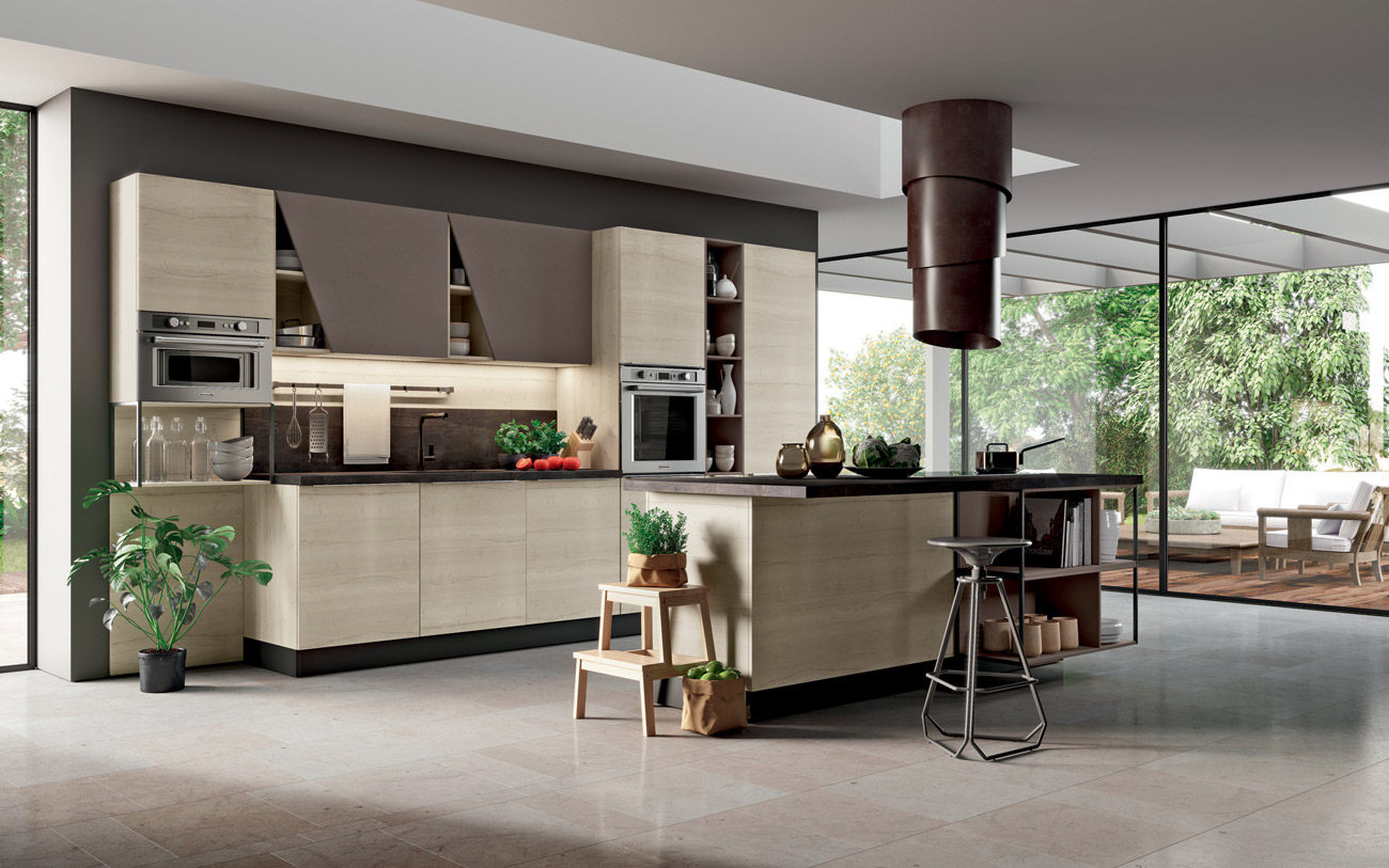 Cucina sola con anta inclinata