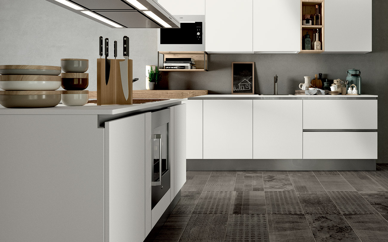 Cucina moderna con anta gola