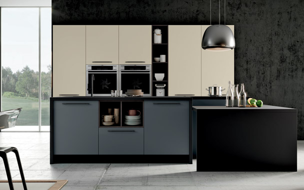 Cucina isola finitura Colorato