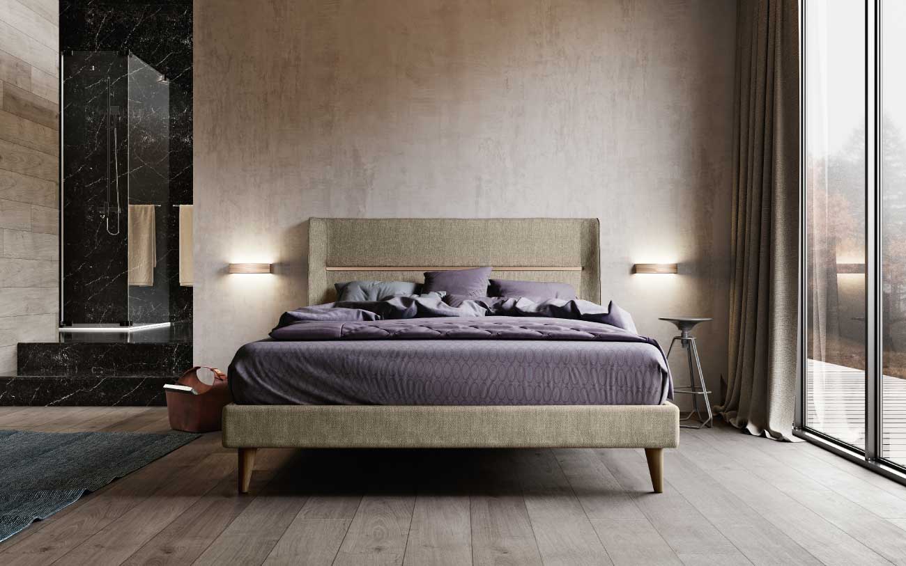 Letto matrimoniale in tessuto Isotta | pensarecasa.mom