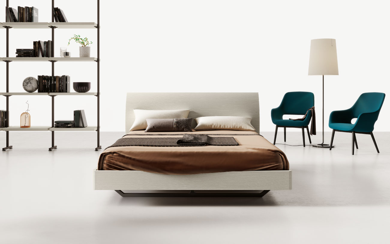 Letto matrimoniale in legno Kaori