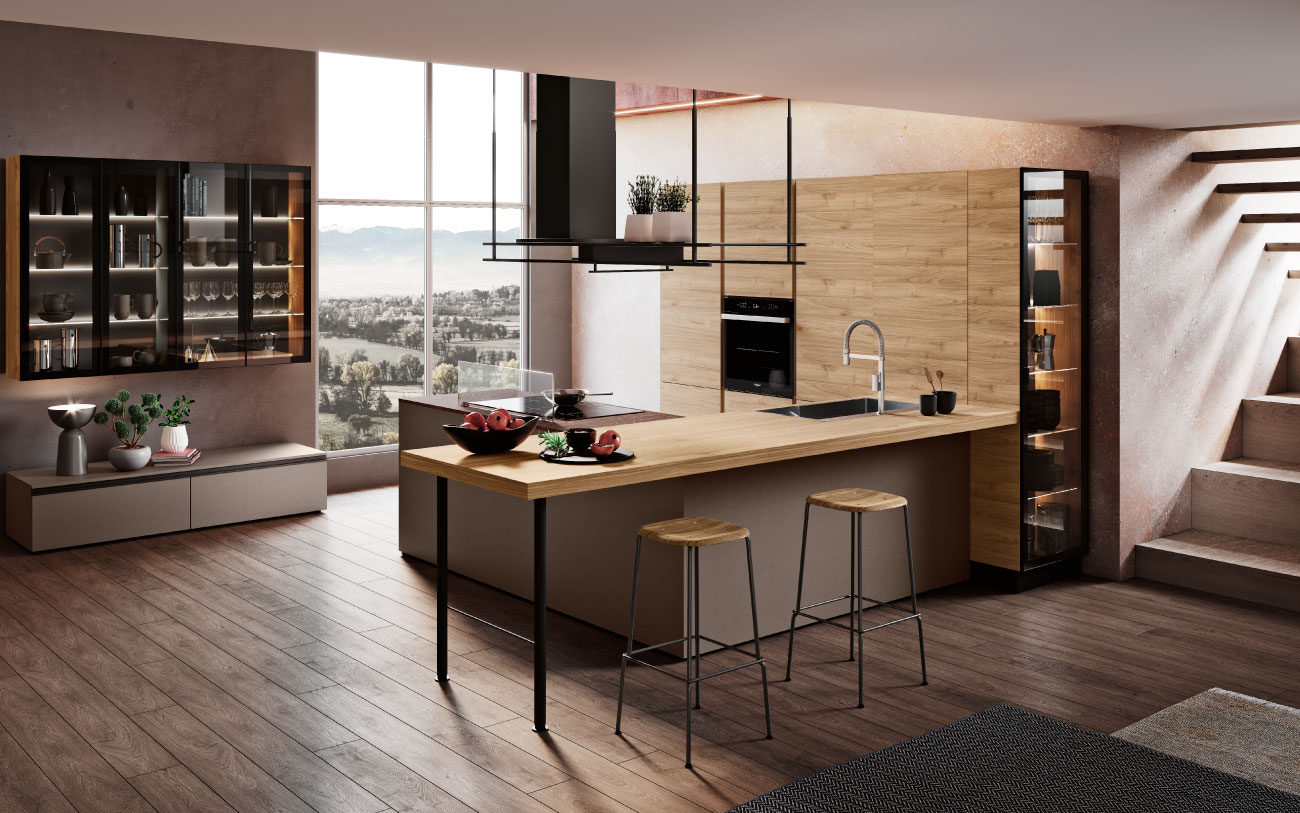 DM0658 immagine cucina con penisola