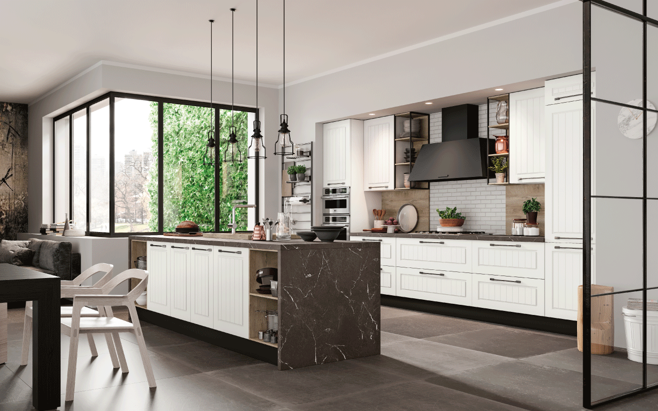 Cucina bianca con isola | DM0627 Pensarecasa