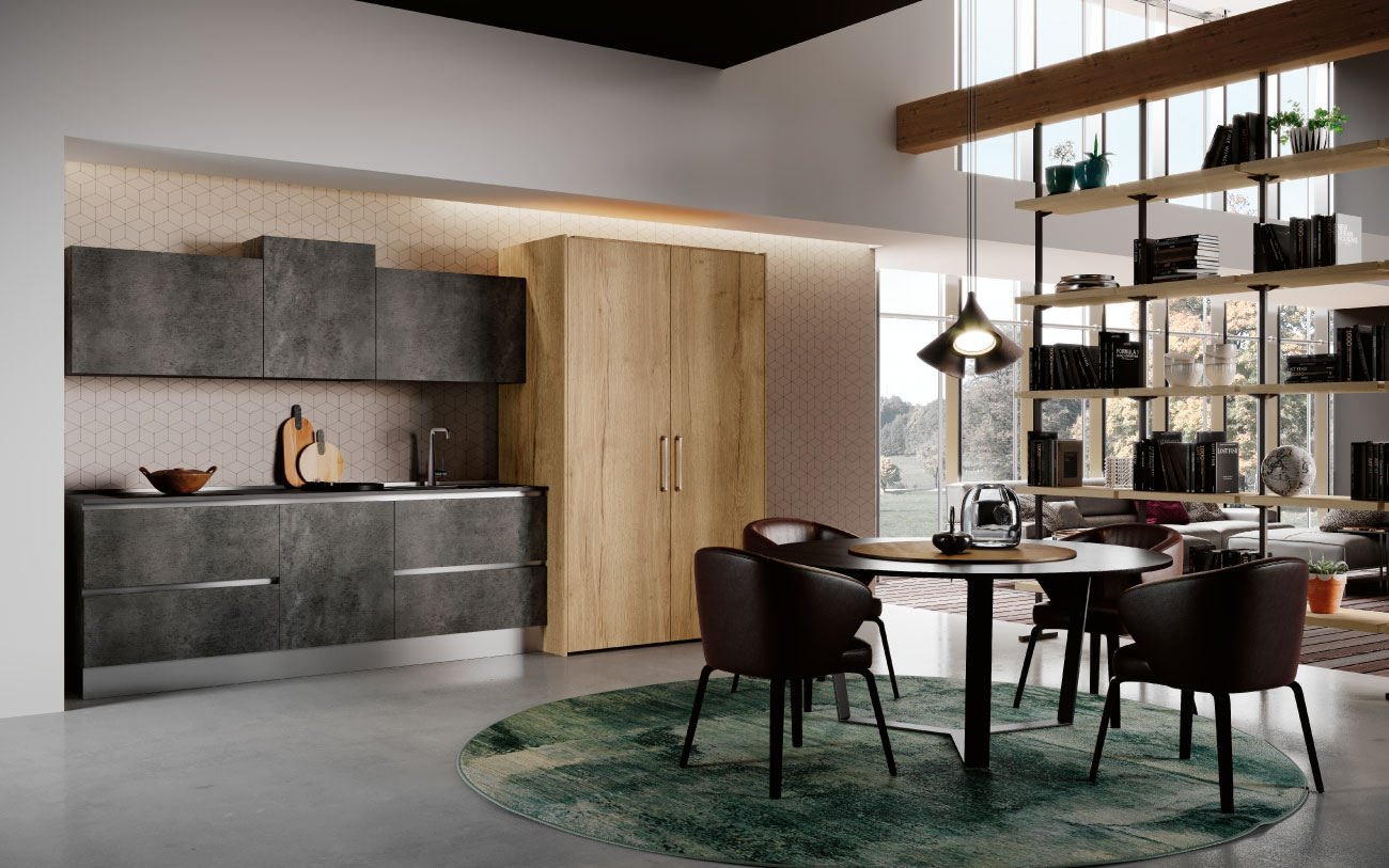 DM0663 cucina lineare cucina living