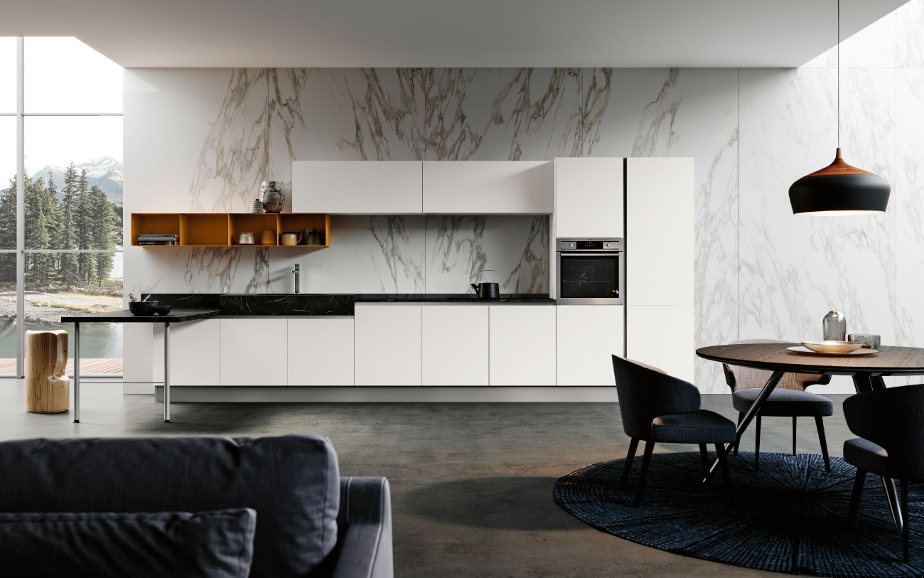 DM0669 immagine cucina lineare bianca