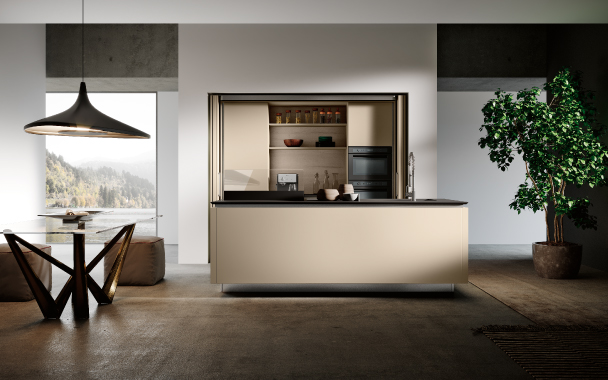 immagine cucina con isola e complanare