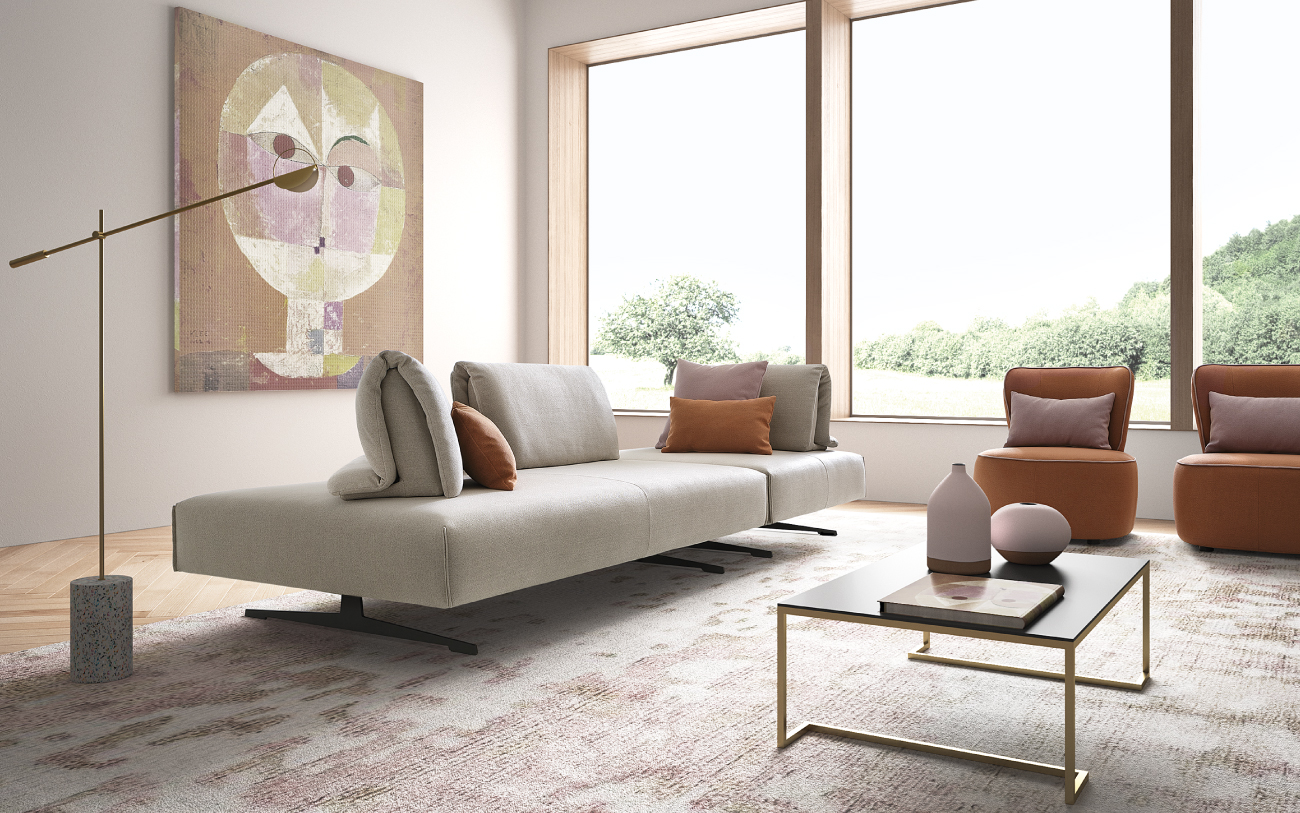 ABBRACCIO divano in tessuto LeComfort catalogo Pensarecasa