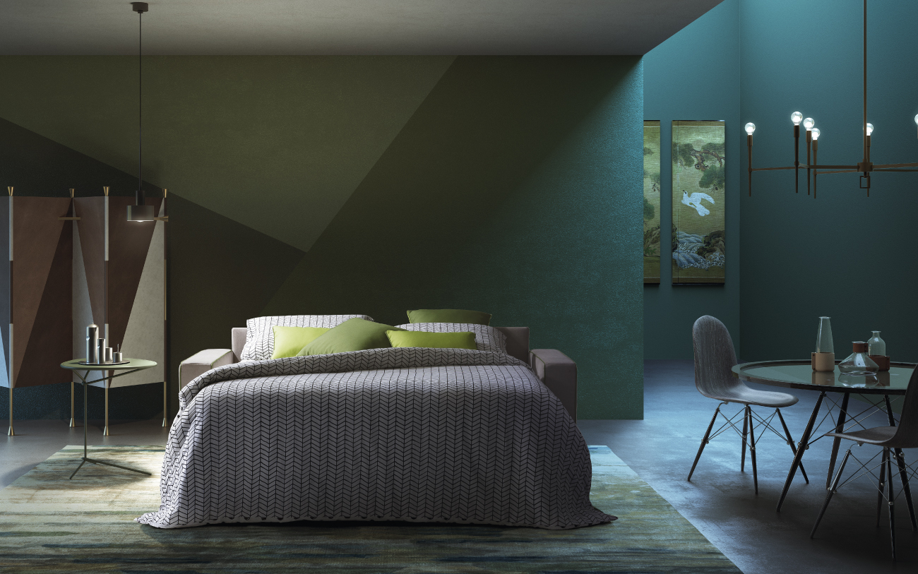 BARBADOS divano letto in tessuto 3 posti maxi notturno