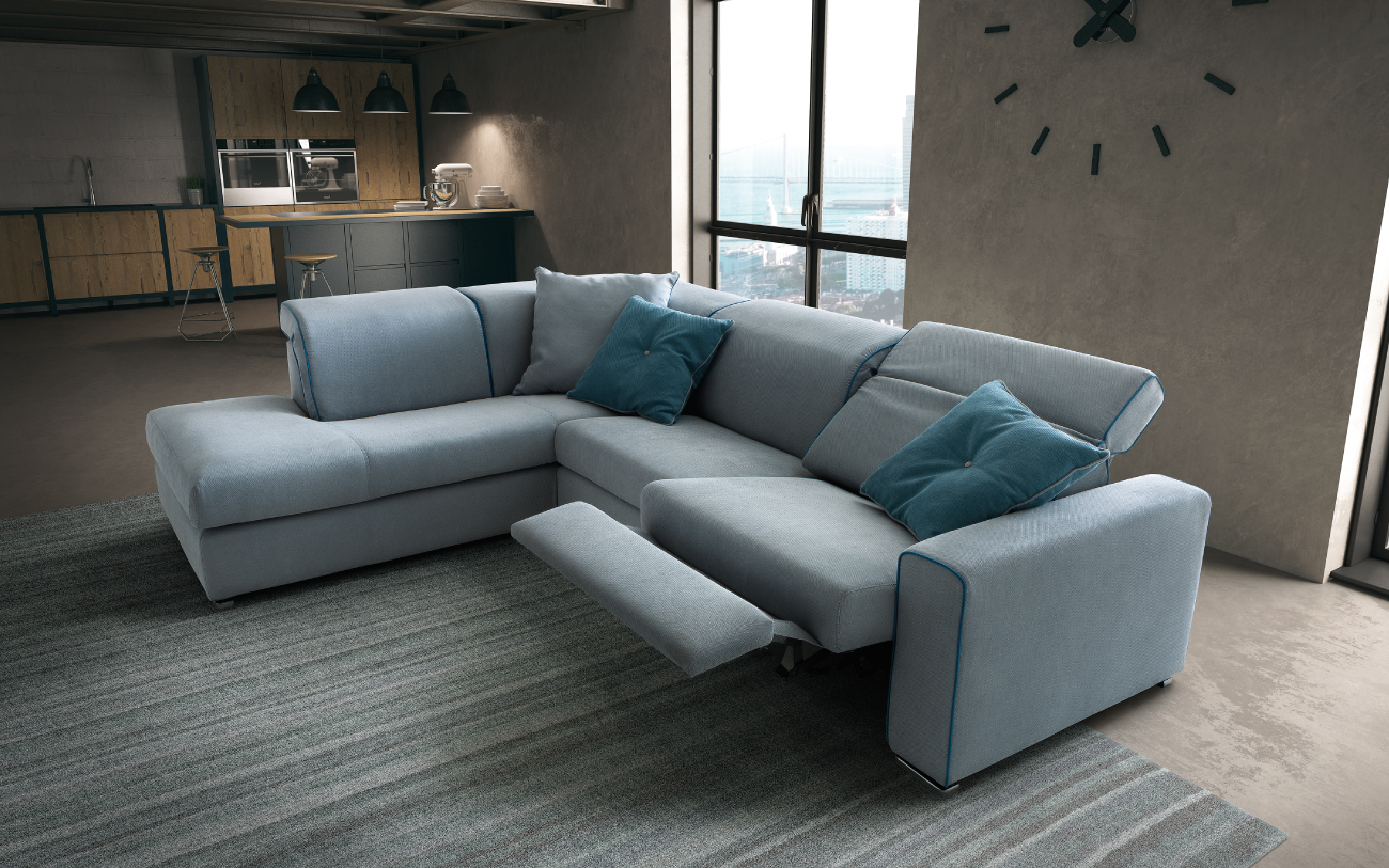 DRIVE divano in tessuto 3 posti laterale angolare meccanismo relax particolare1