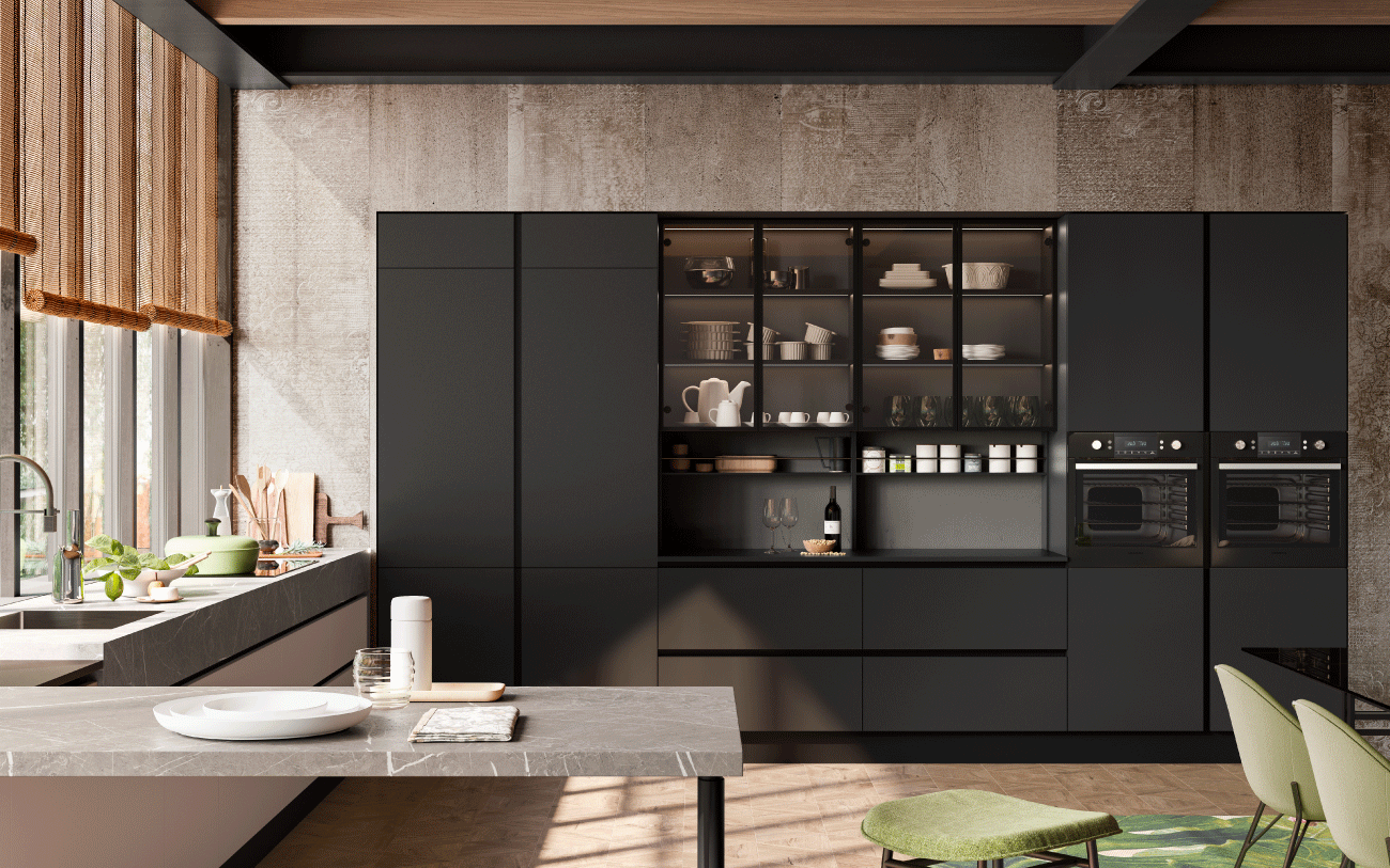 Cucina componibile - cucina due lati particolare colonne