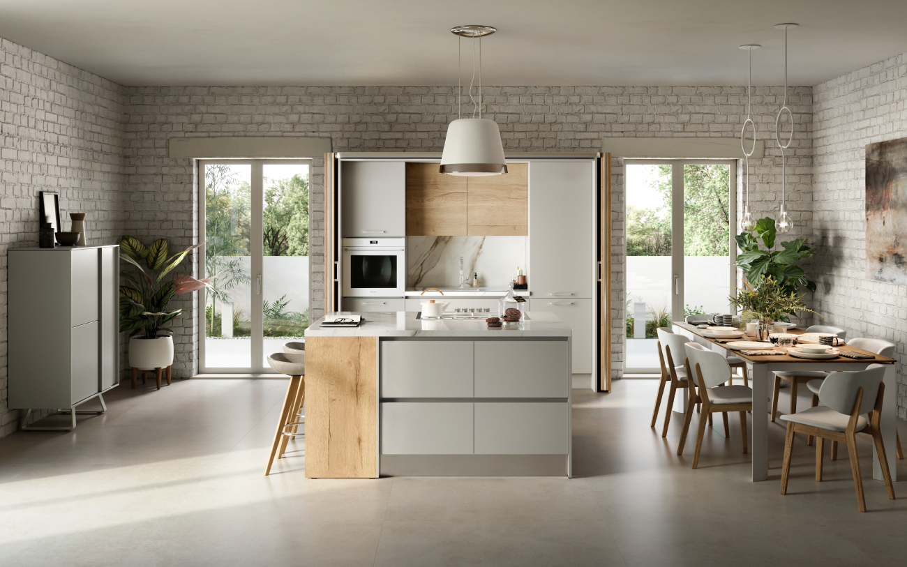 Cucina componibile con isola | W0002 pensarecasa.mom particolare isola e colonne