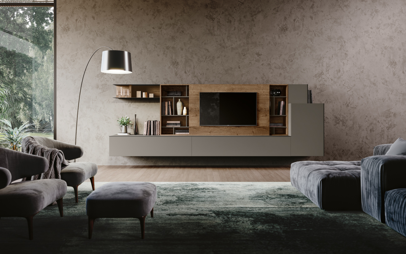 qsm633 Soggiorno moderno Pensarecasa totale