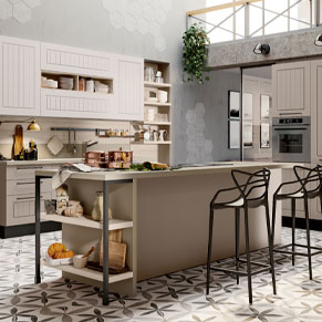 Cucina ante dogata con isola
