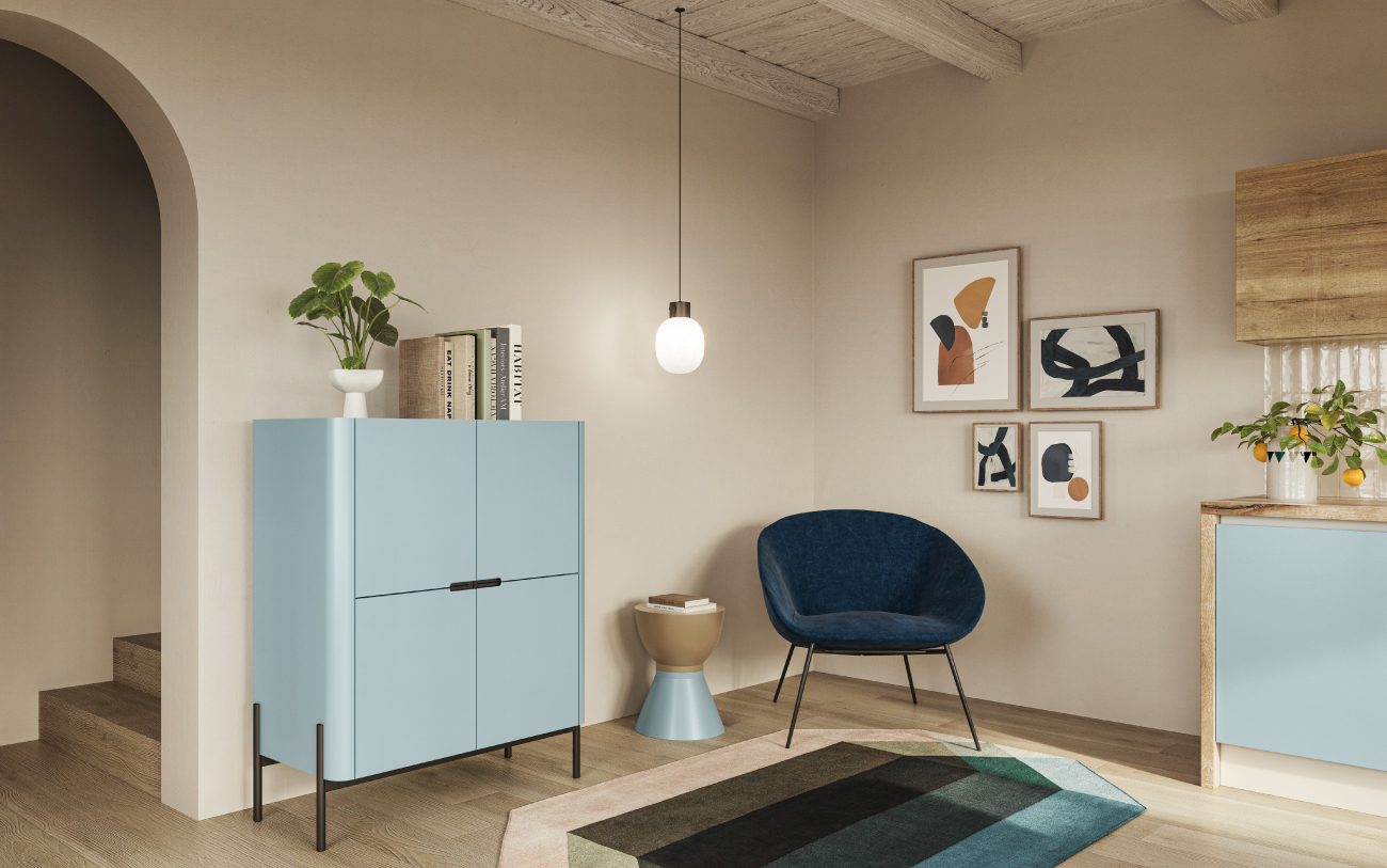 Madia Curvy - cucina lineare artico pensarecasa.mom
