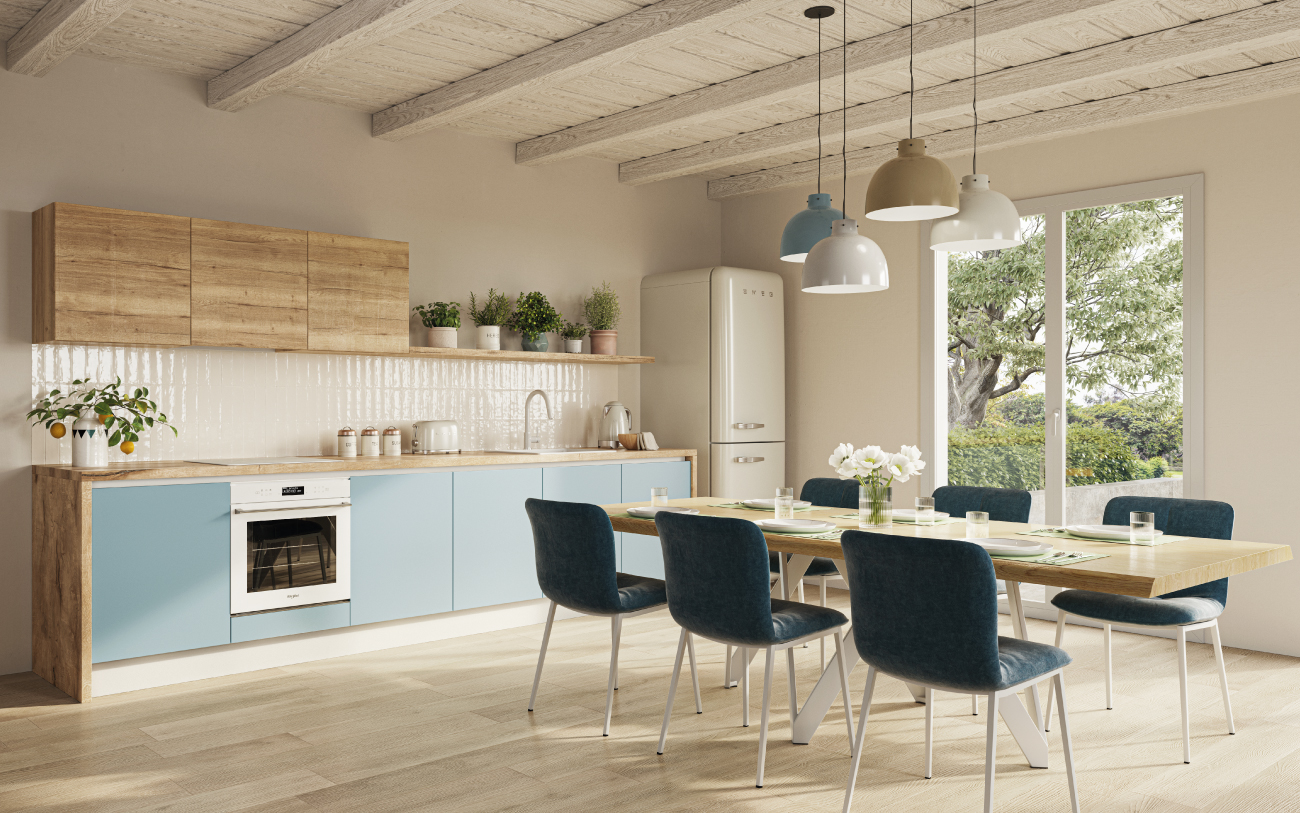 Cucina lineare Artico | Composizione W0003 pensarecasa.mom