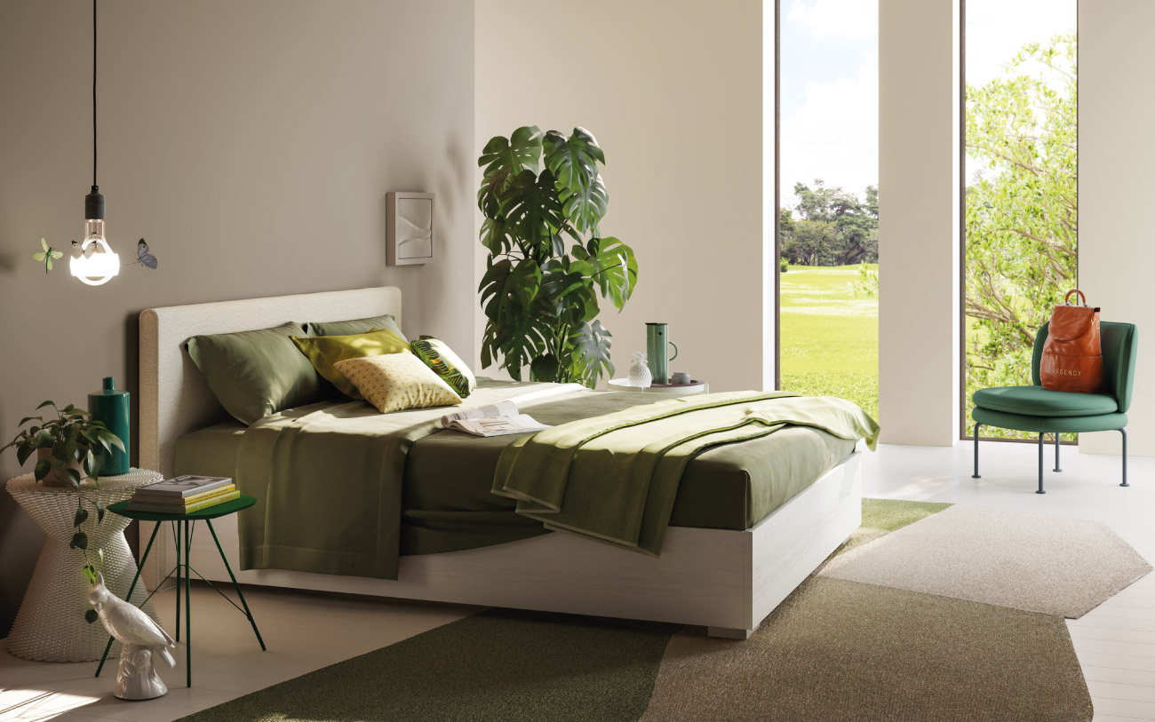 Letto matrimoniale contenitore Morbidone mixed pensarecasa.mom