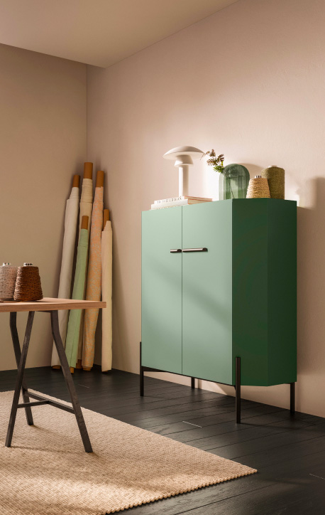 Madie - Credenza Square laccata Oliva Pensarecasa