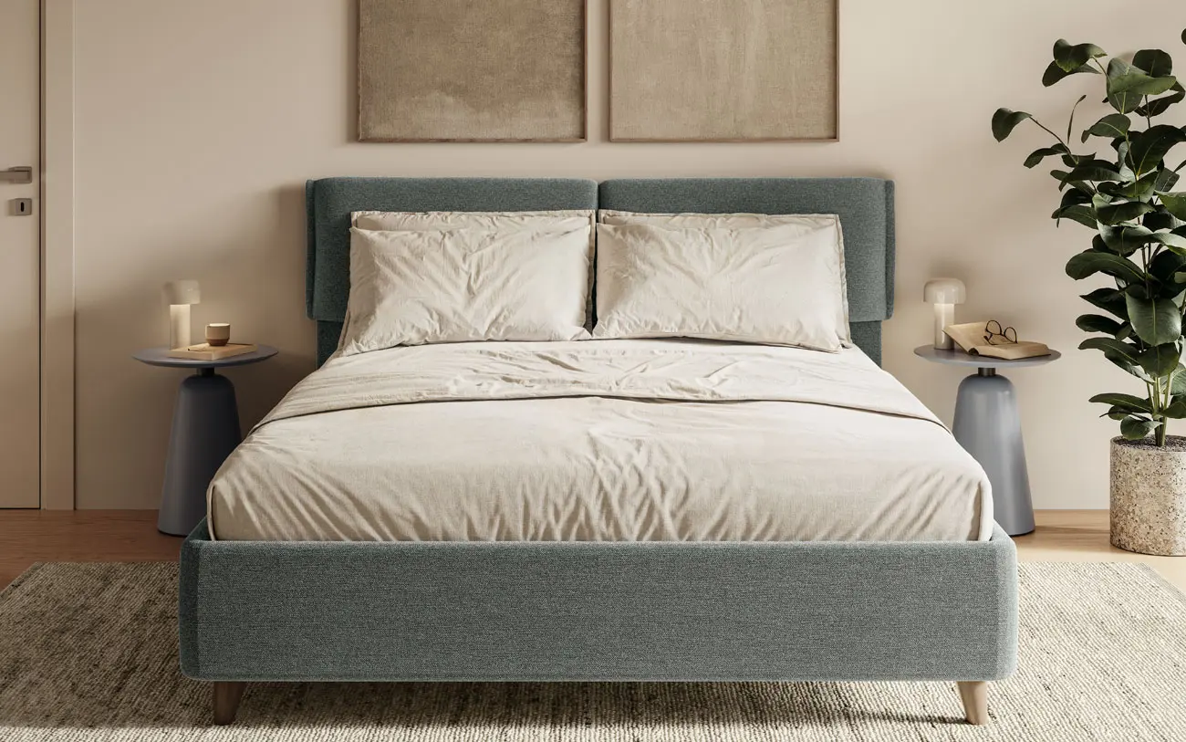 Letto contenitore imbottito Nora