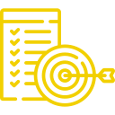 Icona target supporto per business plan