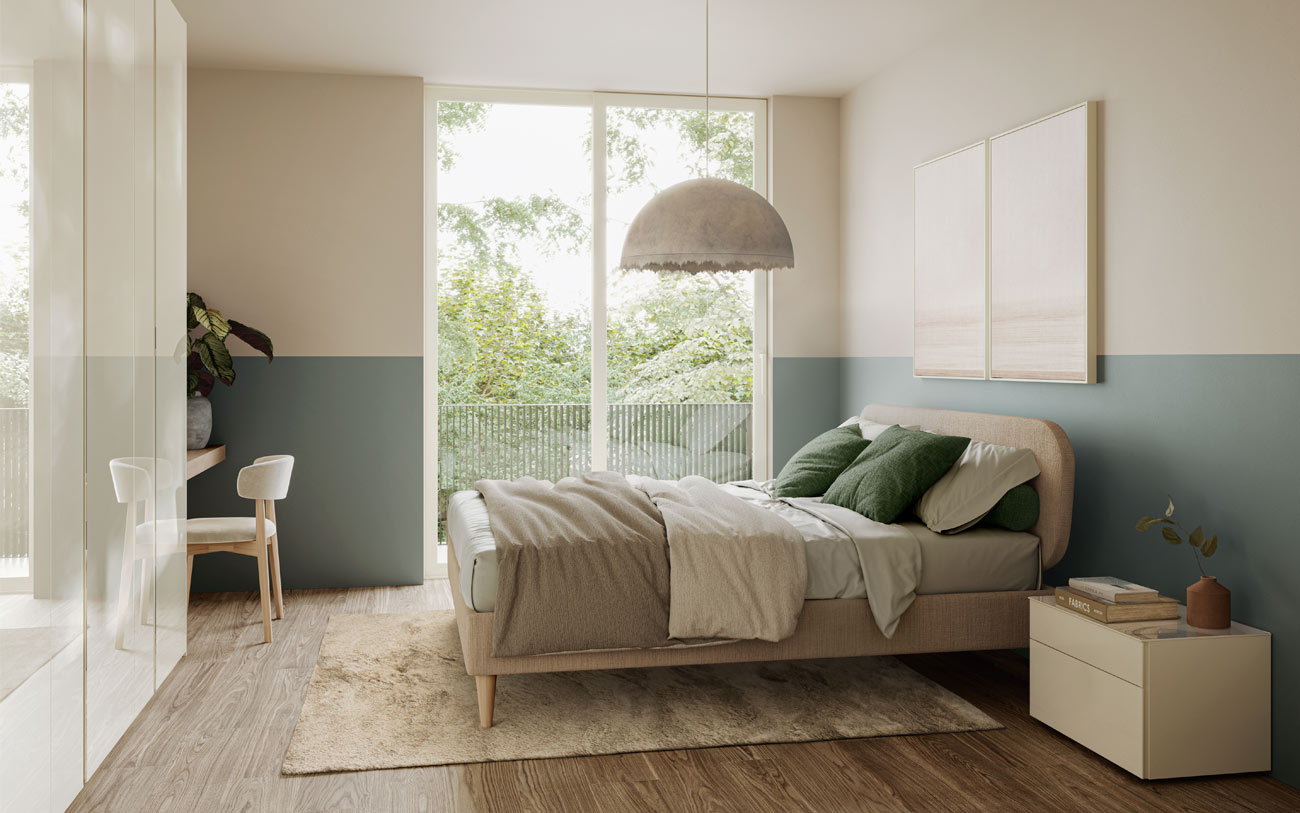 Camera da letto appartamento benessere pensarecasa