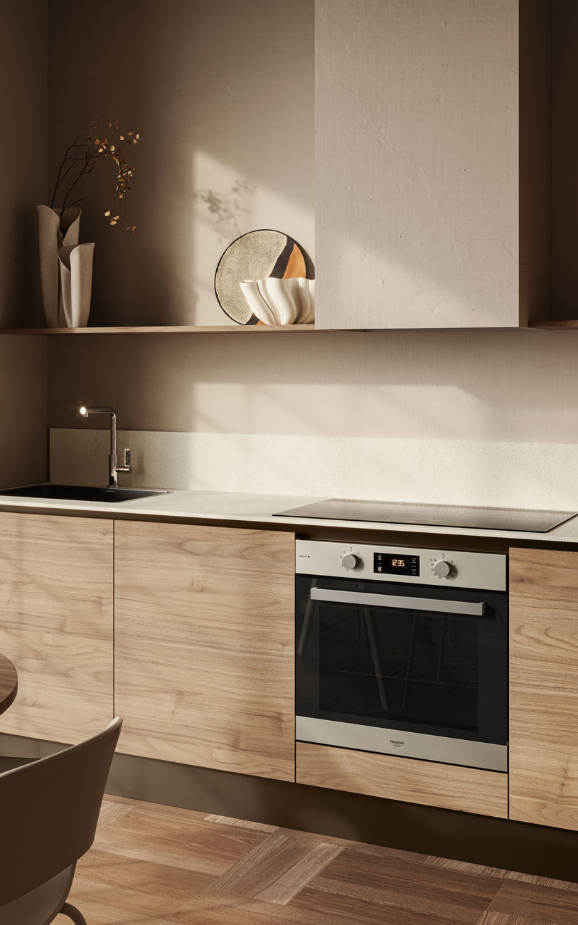Cucina angolare monolocale Japandi Pensarecasa