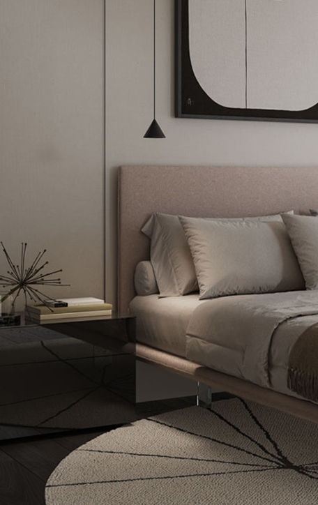 Camera da letto particolare testiera letto Crystal