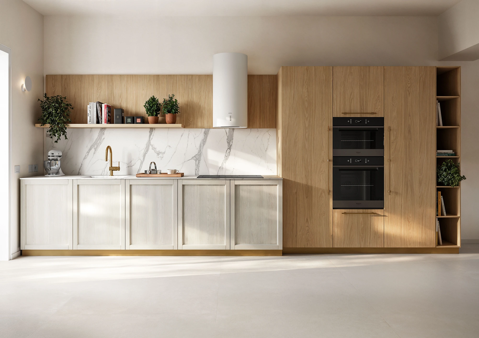 Cucina lineare villetta contemporanea